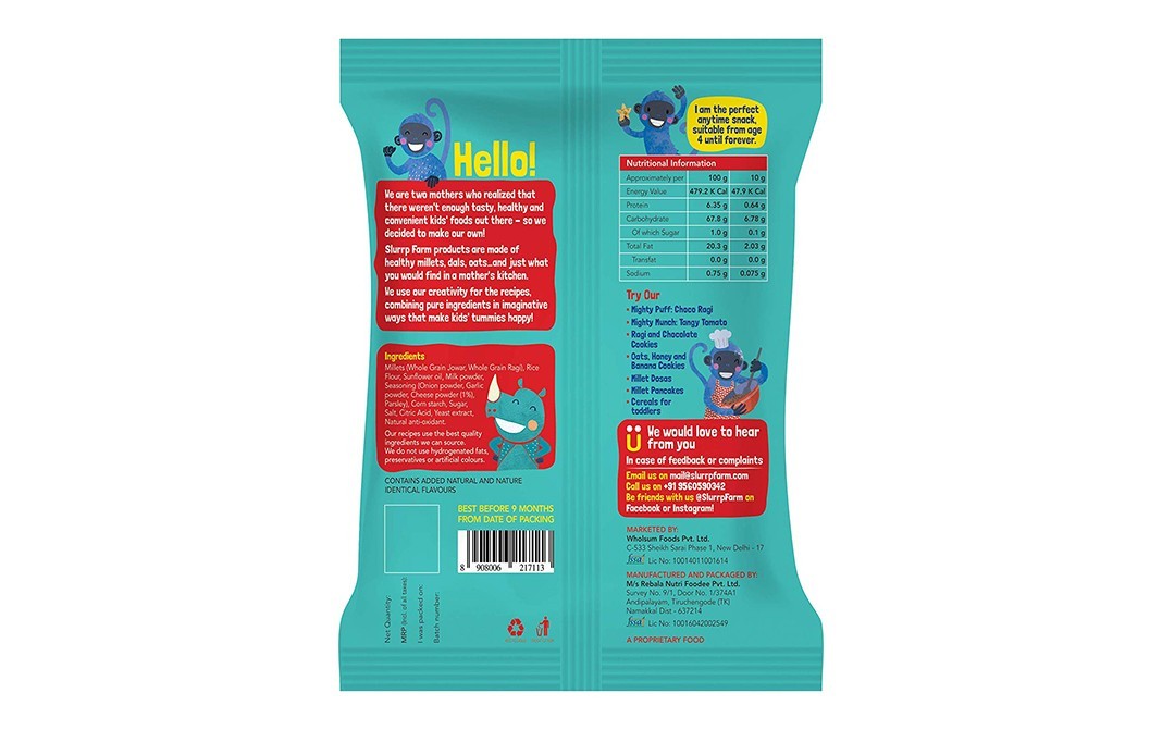 Slurrp Farm Mighty Munch Cheese and Herbs    Pack  20 grams